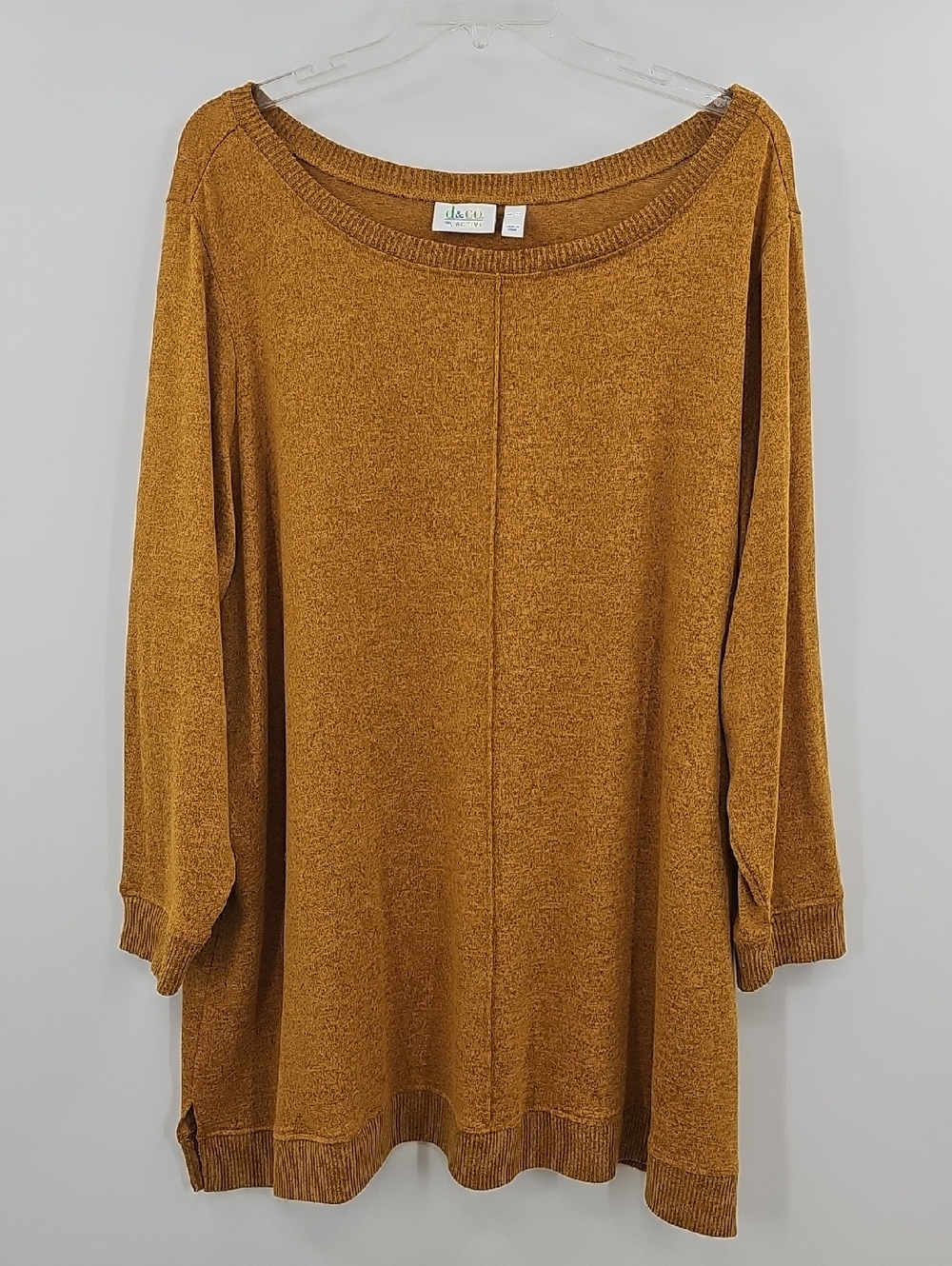 d & co. Active Yellow Mustard Tunic Sweater Size 4X